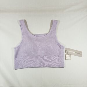 Harmony & Balance Sports Bra Top Womens‎ Large Lavender Seamless Built-In Bra